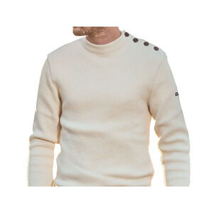 A8 Auth SAINT JAMES FRANCE Latelier Beige New Wool 4-Shoulder Buttons Sweater S